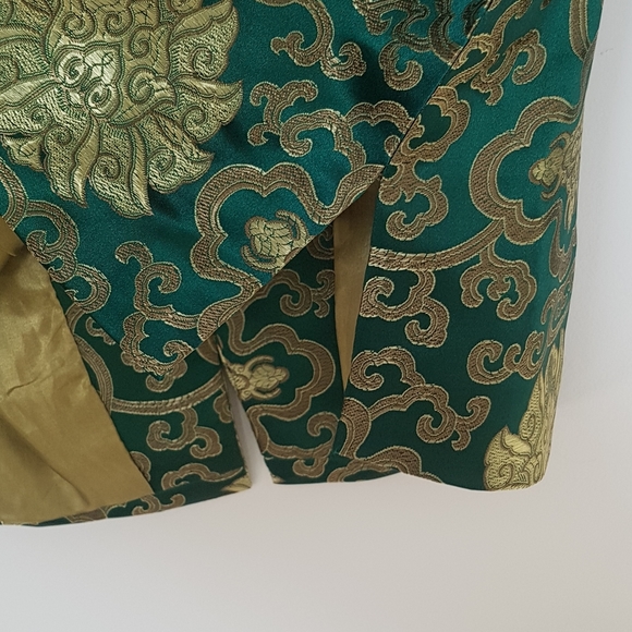 [KE MING] Elaborate Green and Gold Asian Jacket - Picture 6 of 13